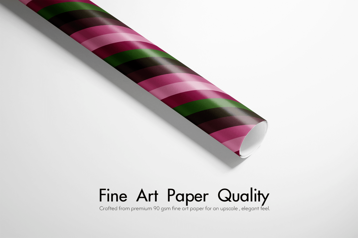 Green and Pink Wrapping Paper - Rhubarb - Haus of Wrap