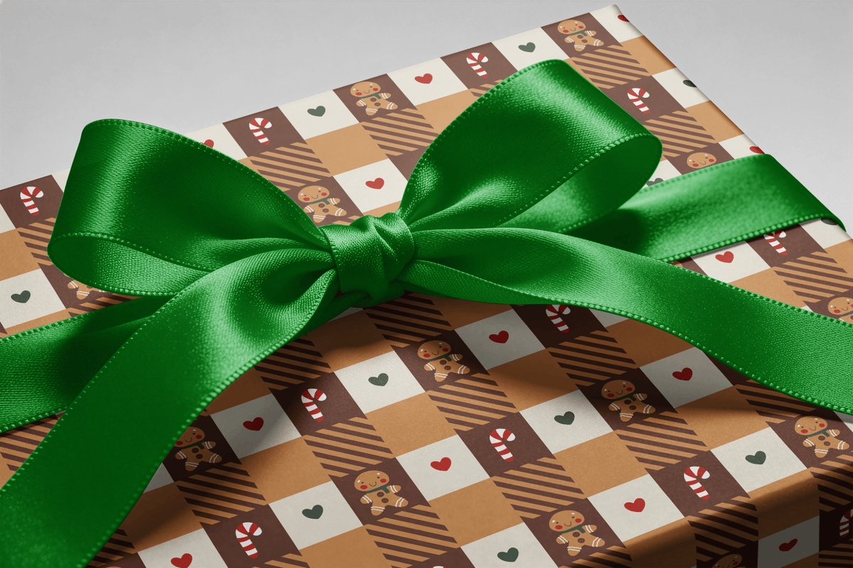 Checkered Christmas Wrapping Paper - Spice Box - Haus of Wrap