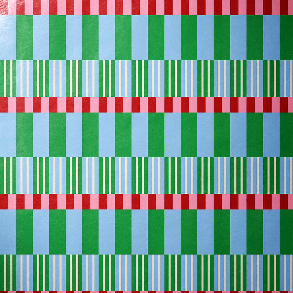 Green Stripe Wrapping Paper - Banded Brights - Haus of Wrap