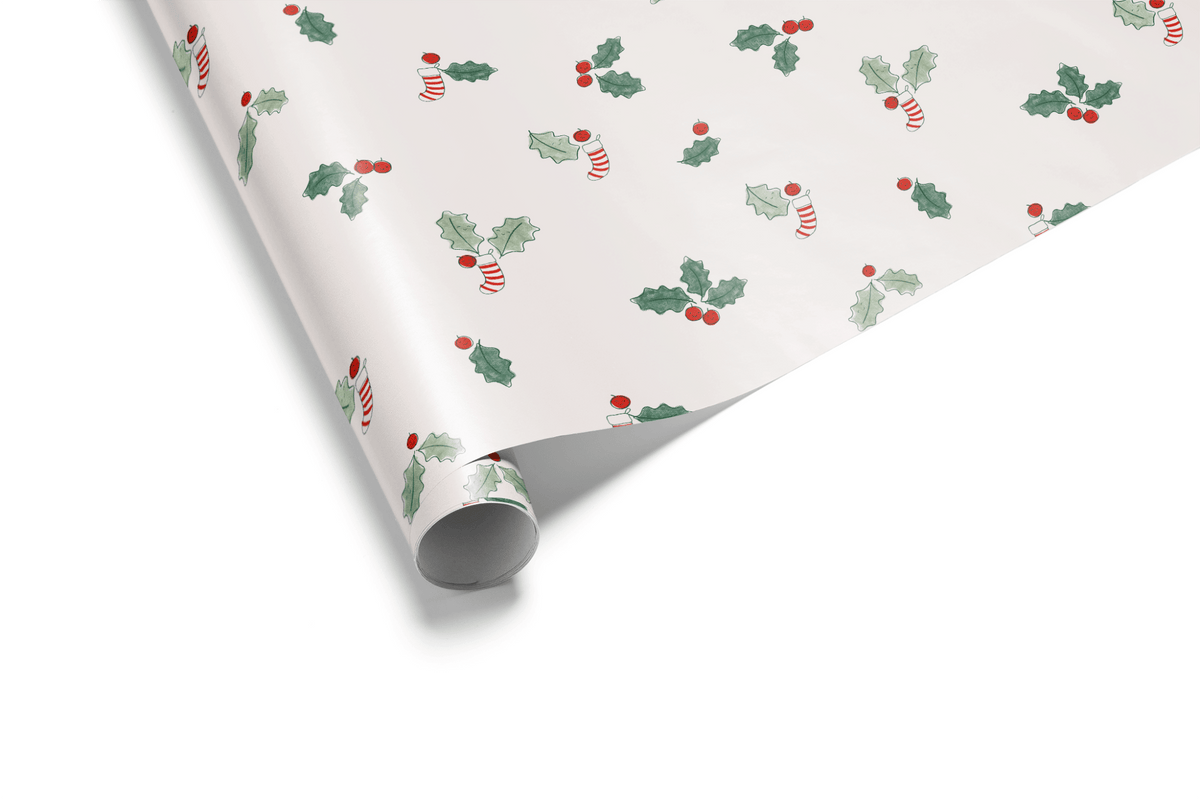 Holly Wrapping Paper - Merry Little Things - Haus of Wrap