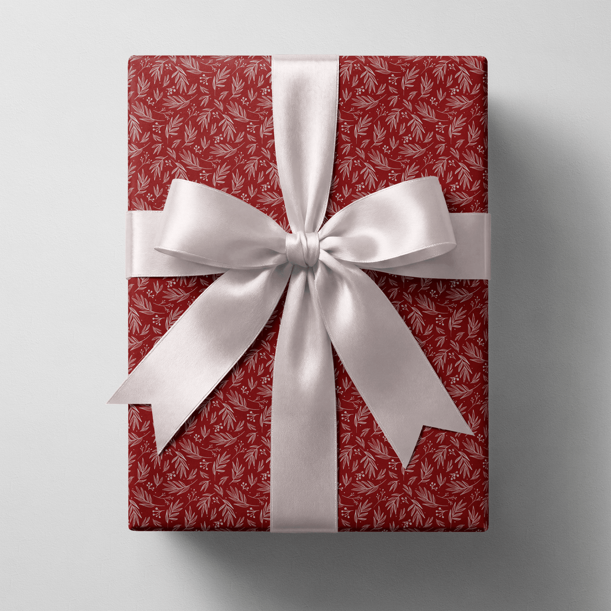Dark Red Wrapping Paper - Crimson Understory - Haus of Wrap