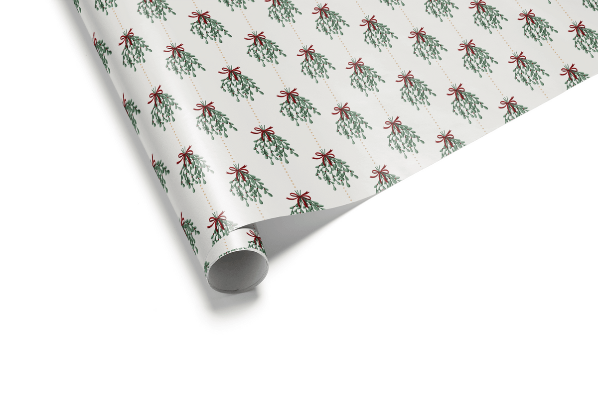 Mistletoe Wrapping Paper - Kissing Bough - Haus of Wrap