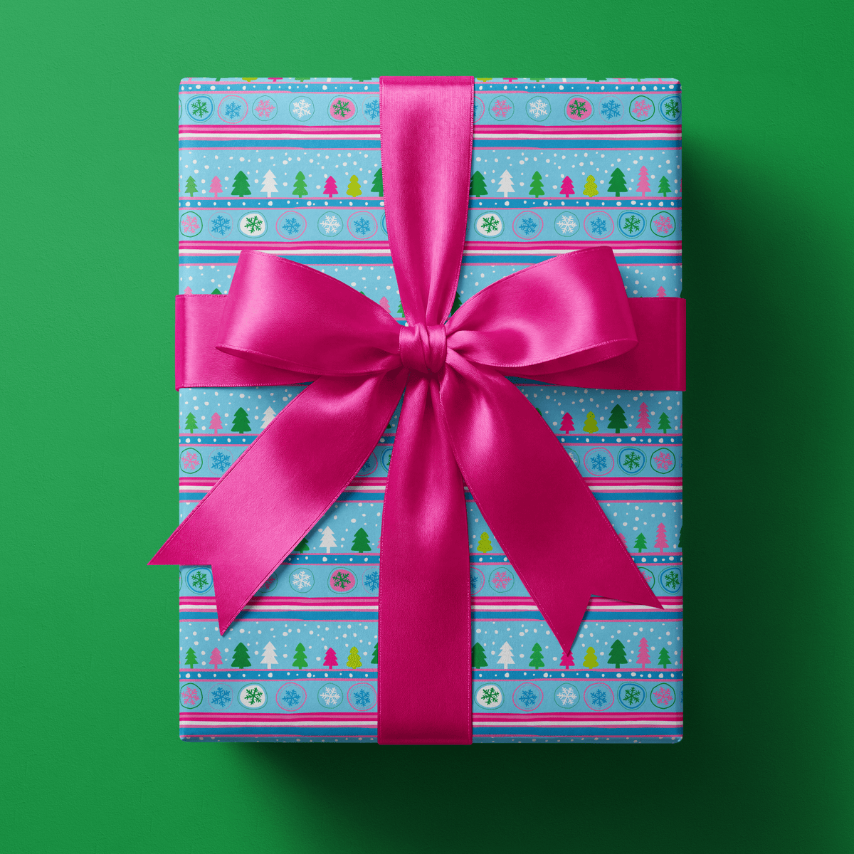 Colorful Christmas Wrapping Paper - Treeline Pop - Haus of Wrap
