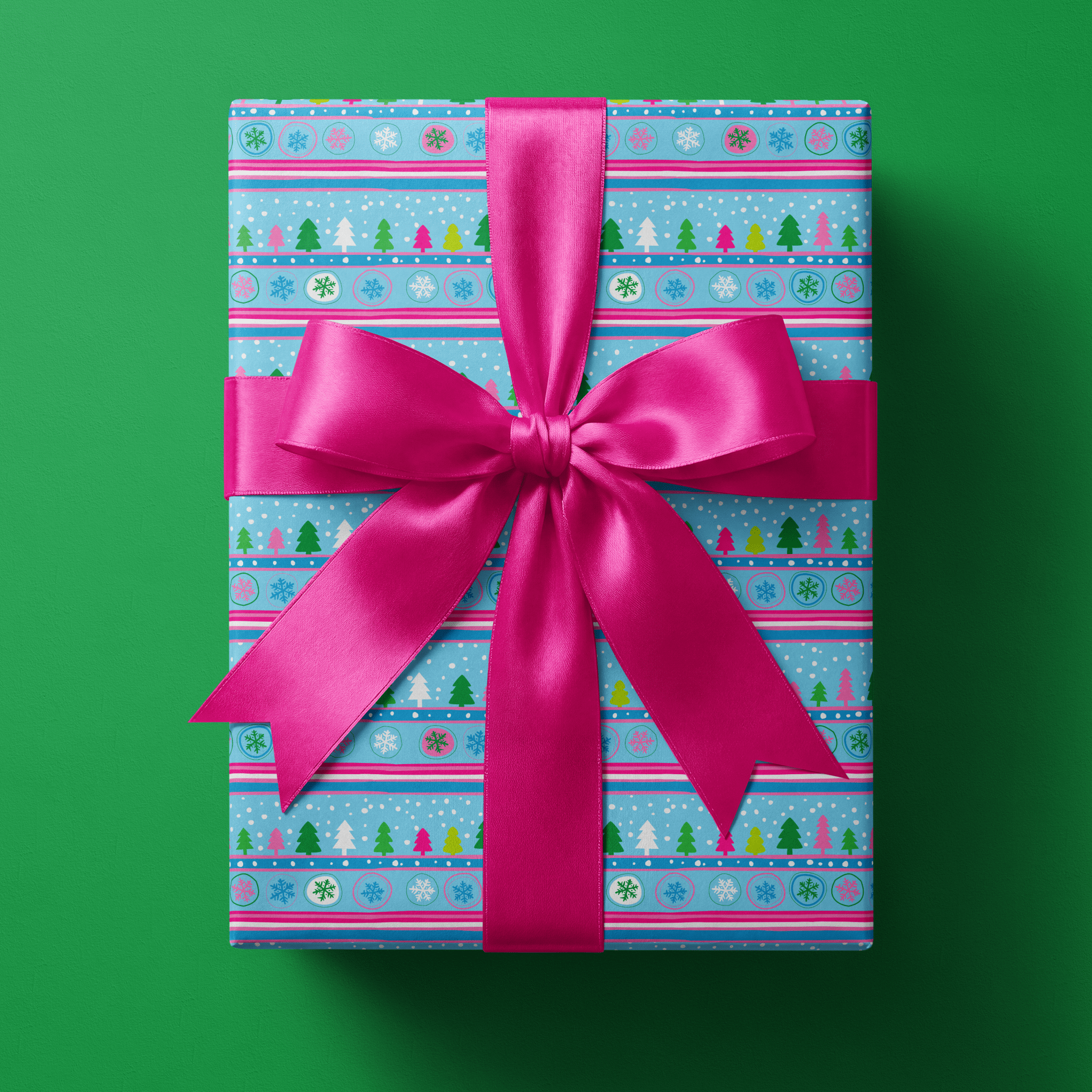 Colorful Christmas Wrapping Paper - Treeline Pop - Haus of Wrap