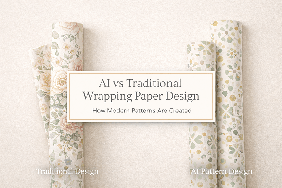 AI-Generated Designs vs Traditional Patterns in Wrapping Paper - Haus of Wrap