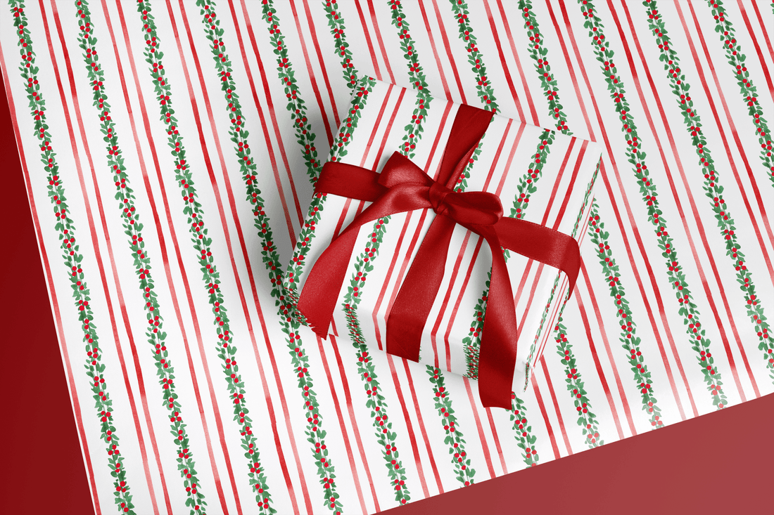 Hollyberry Stripe - Haus of Wrap