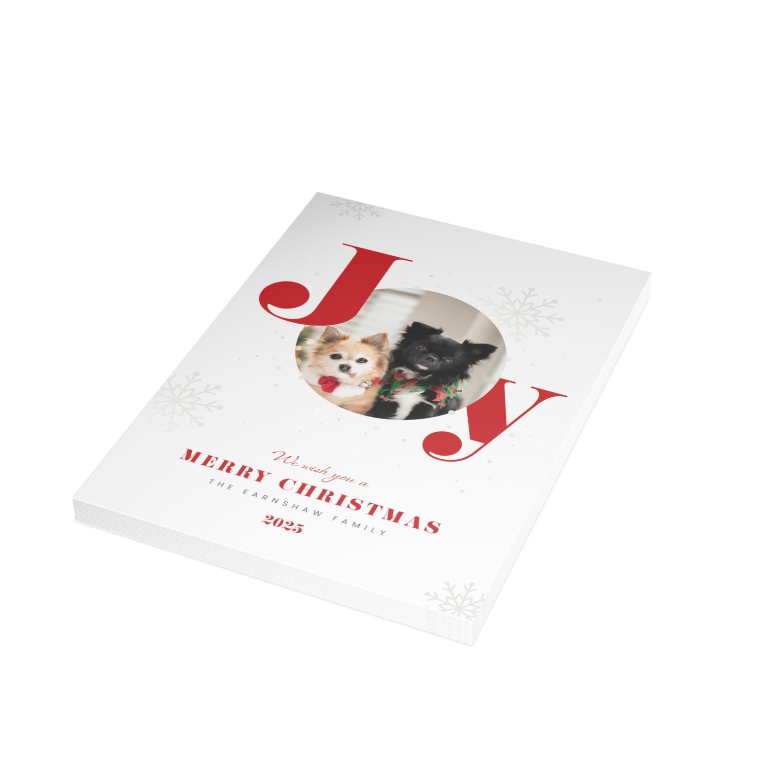 &quot;Joy&quot; Christmas Photo Postcard - Haus of Wrap