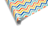 White wrapping paper with a bold geometric chevron (zigzag) pattern in bright blue, aqua, yellow, and orange stripes, ideal for colorful wrapping paper and birthday gifts.