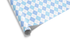 Classic Argyle plaid wrapping paper in two shades of blue and white with thin stitched lines, ideal for baby boy gifts and geometric wrapping paper.