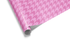 Monochromatic pink wrapping paper with a dense, repeating diagonal houndstooth or geometric pattern in two shades of pink, ideal for designer wrapping paper and fashion gifts.
