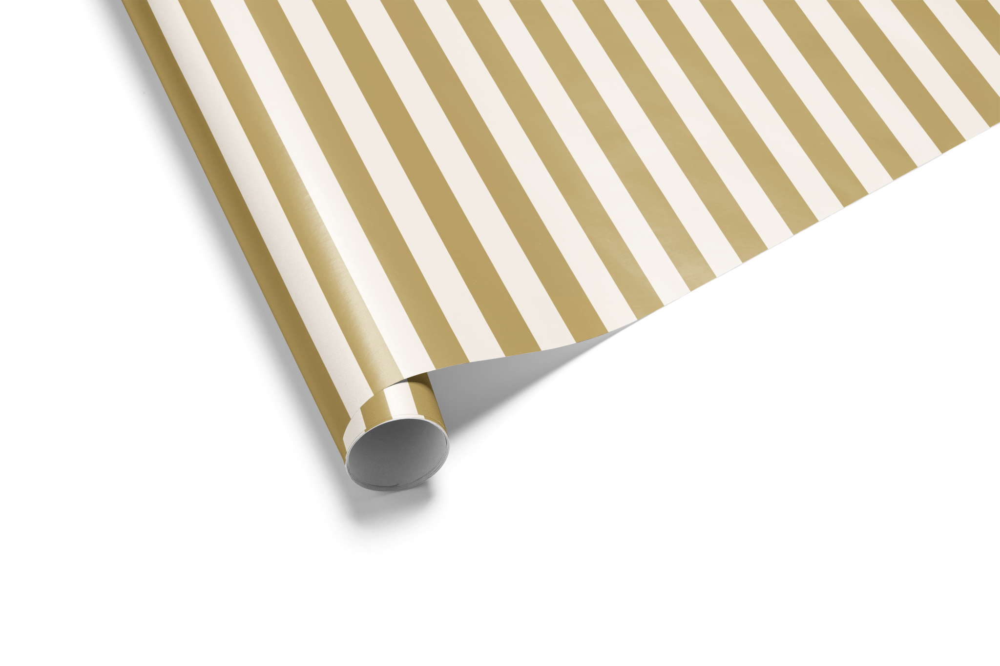 Vertical striped wrapping paper featuring wide alternating stripes of solid gold color and crisp white, ideal for luxury and formal gift wrap.