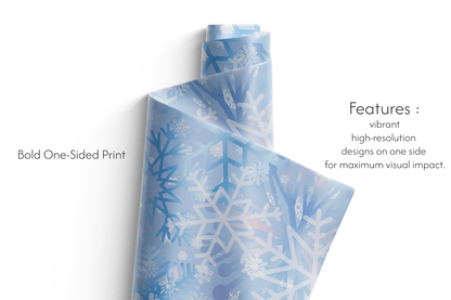 Roll of paper with snowflake pattern on a white background