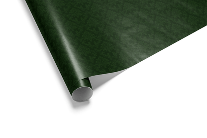 Dark green wrapping paper with a dense, repeating tone-on-tone floral Damask motif, conveying a sense of luxury and formal gift wrap for mens wrapping paper.