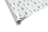 White wrapping paper with a watercolor pattern of storybook woodland animals (rabbits, foxes, hedgehogs) and wildflowers, ideal for peter rabbit wrapping paper.
