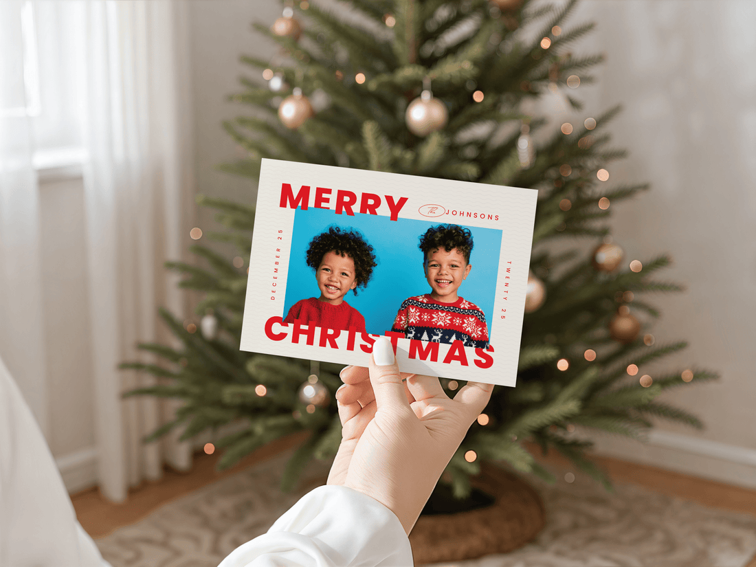 Vibrant Holiday Christmas Photo Postcard - Haus of Wrap