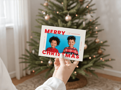 Vibrant Holiday Christmas Photo Postcard - Haus of Wrap