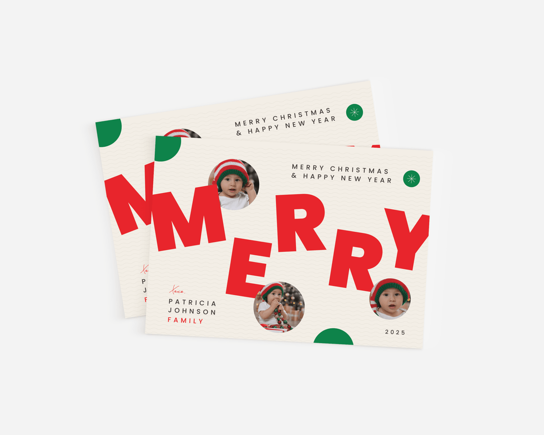 "MERRY" Photo Postcard - Haus of Wrap