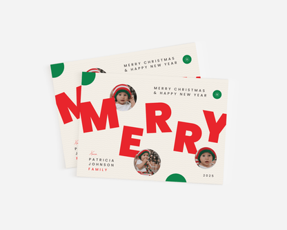 &quot;MERRY&quot; Photo Postcard - Haus of Wrap