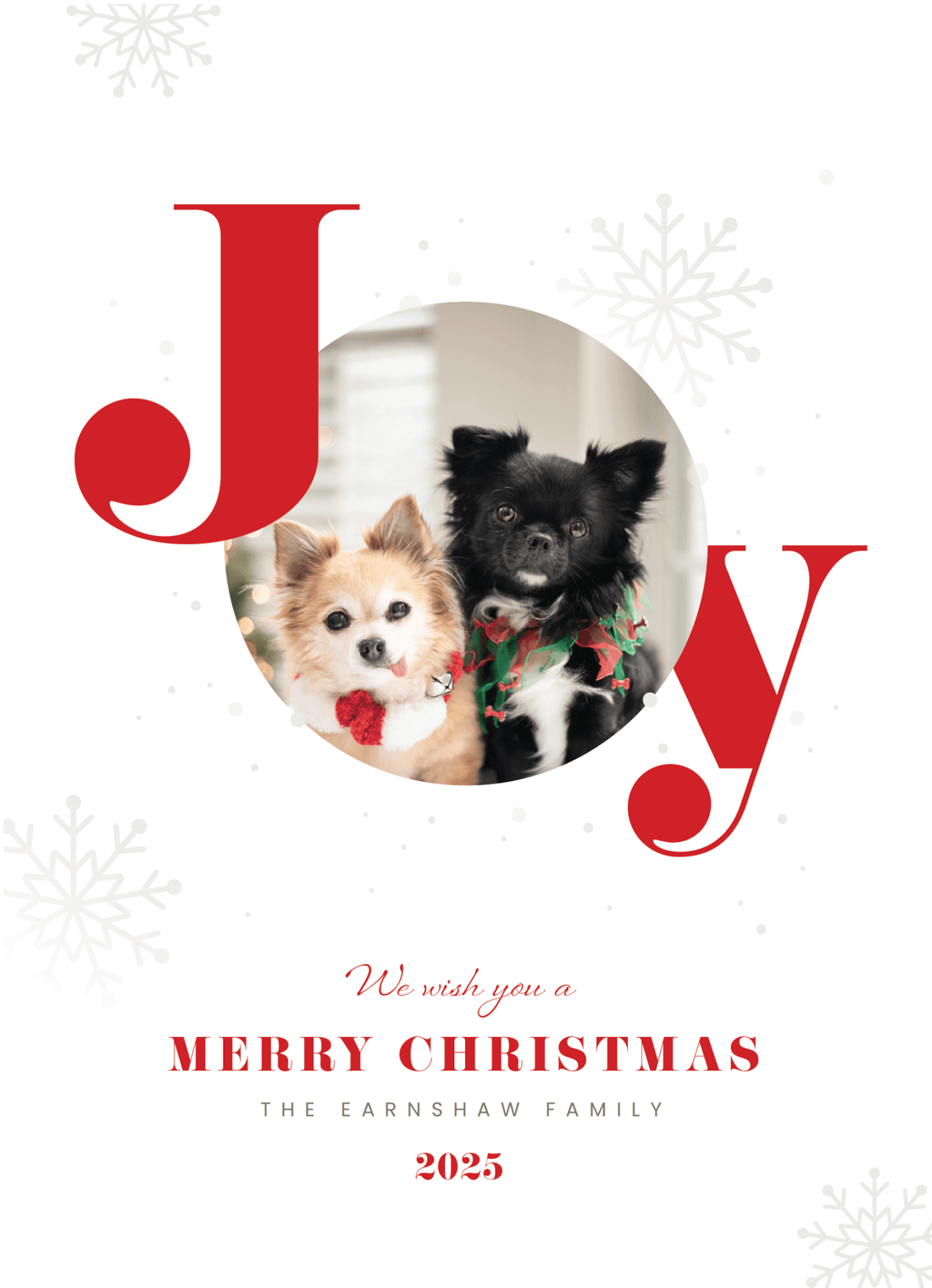 "Joy" Christmas Photo Postcard - Haus of Wrap