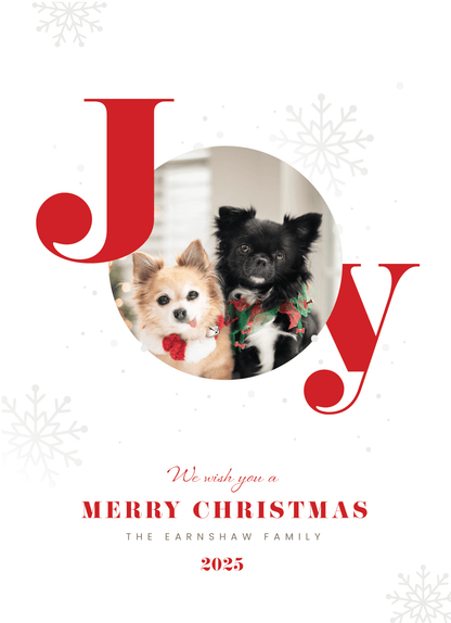 &quot;Joy&quot; Christmas Photo Postcard - Haus of Wrap