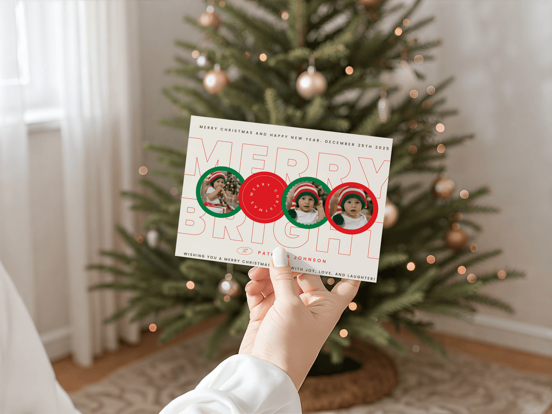 "Merry & Bright" Photo Postcard - Haus of Wrap