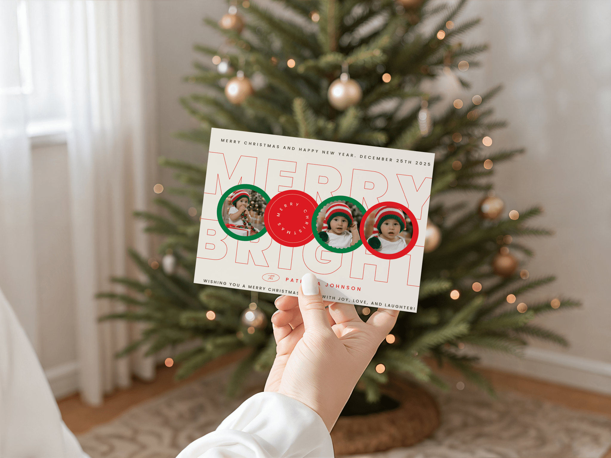 &quot;Merry &amp; Bright&quot; Photo Postcard - Haus of Wrap