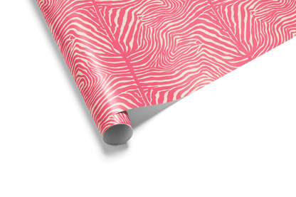 Pink and cream zebra print wrapping paper, ideal for a 21st birthday wrapping paper for her.