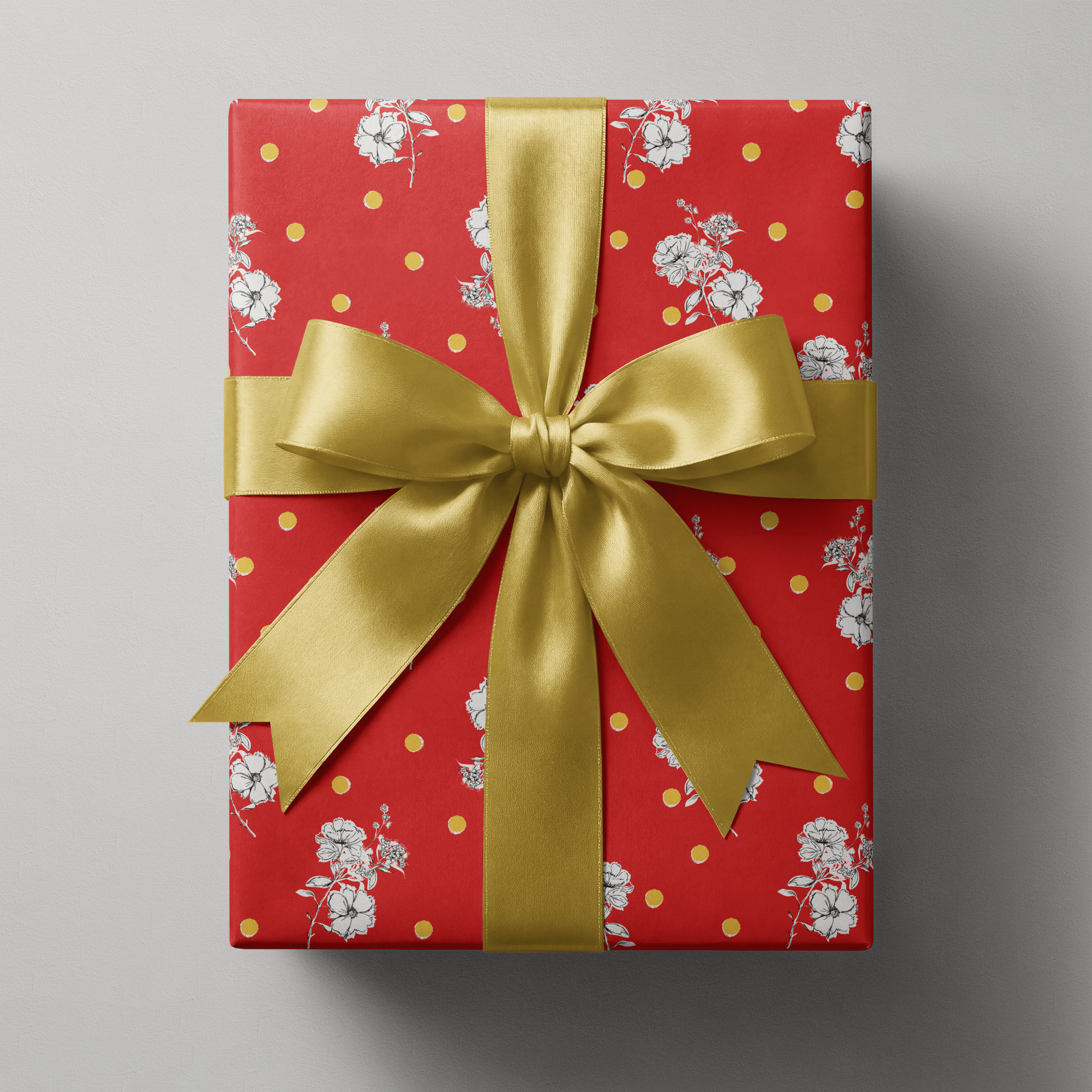 Red Wrapping Paper - Dot &amp; Posy - Haus of Wrap