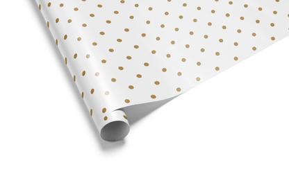 Gold and White Wrapping Paper - Spotted - Haus of Wrap