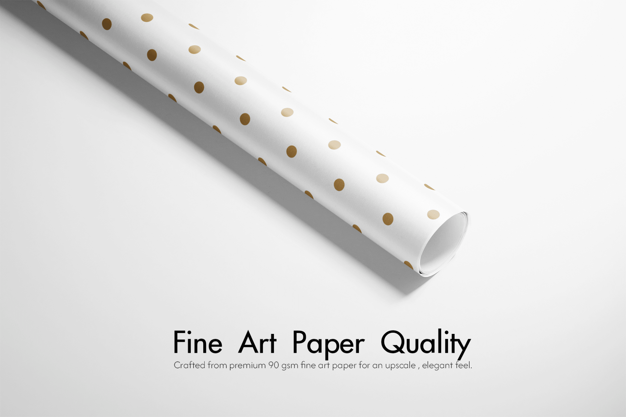 Gold and White Wrapping Paper - Spotted - Haus of Wrap
