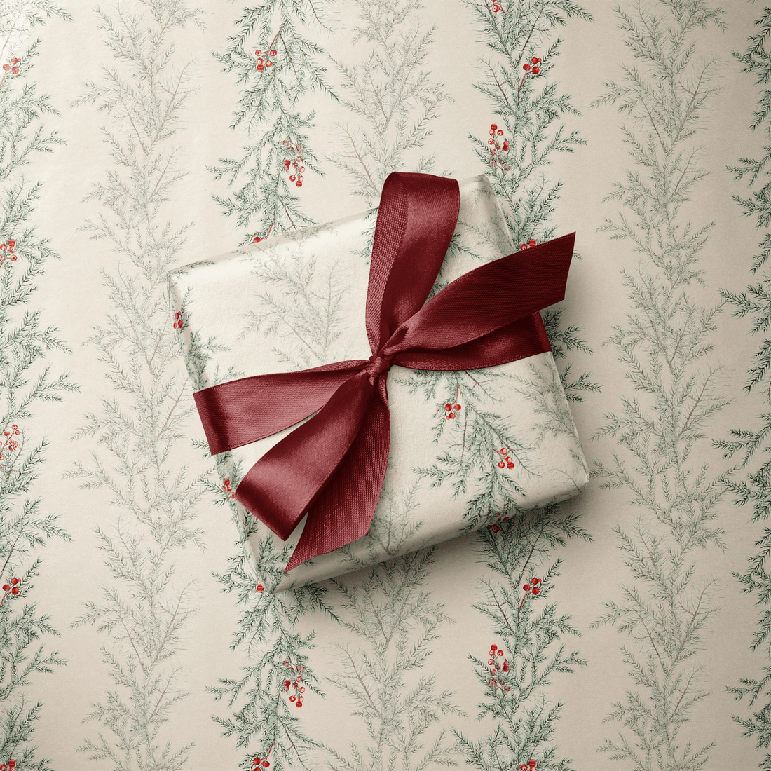 Botanical Christmas Wrapping Paper - Cedar &amp; Berry - Haus of Wrap
