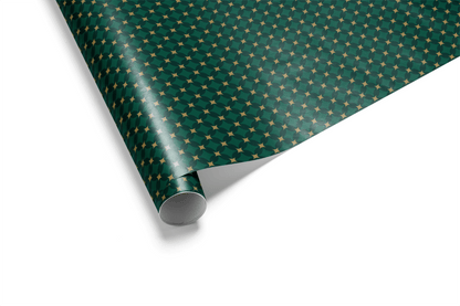 Green and Gold Christmas Wrapping Paper - Emerald Court - Haus of Wrap