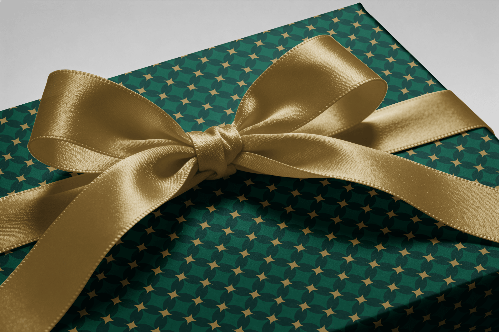 Green and Gold Christmas Wrapping Paper - Emerald Court - Haus of Wrap