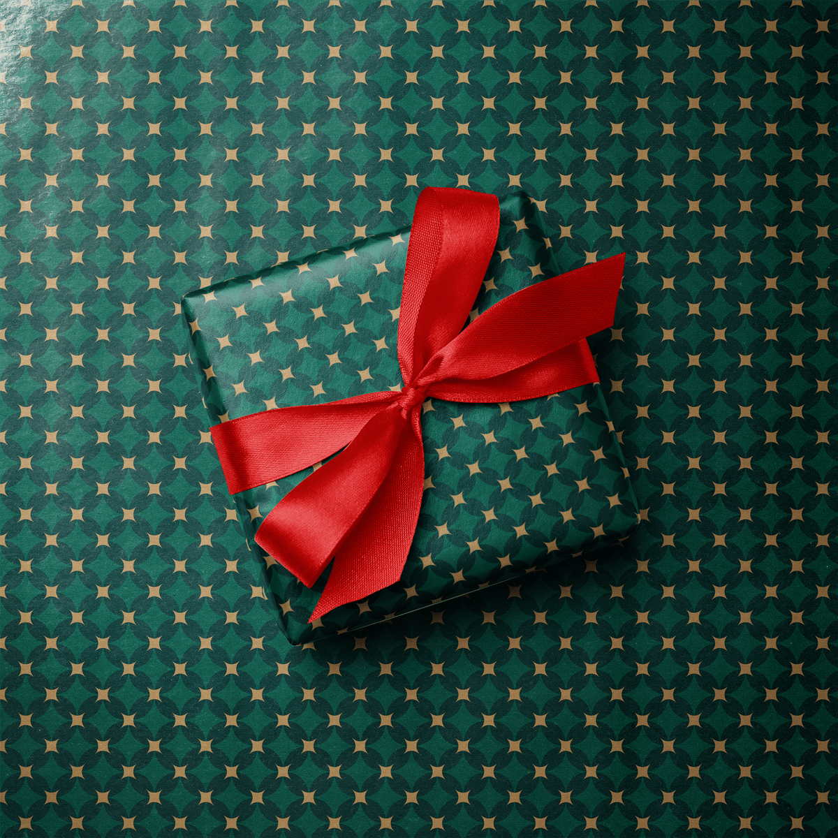 Green and Gold Christmas Wrapping Paper - Emerald Court - Haus of Wrap