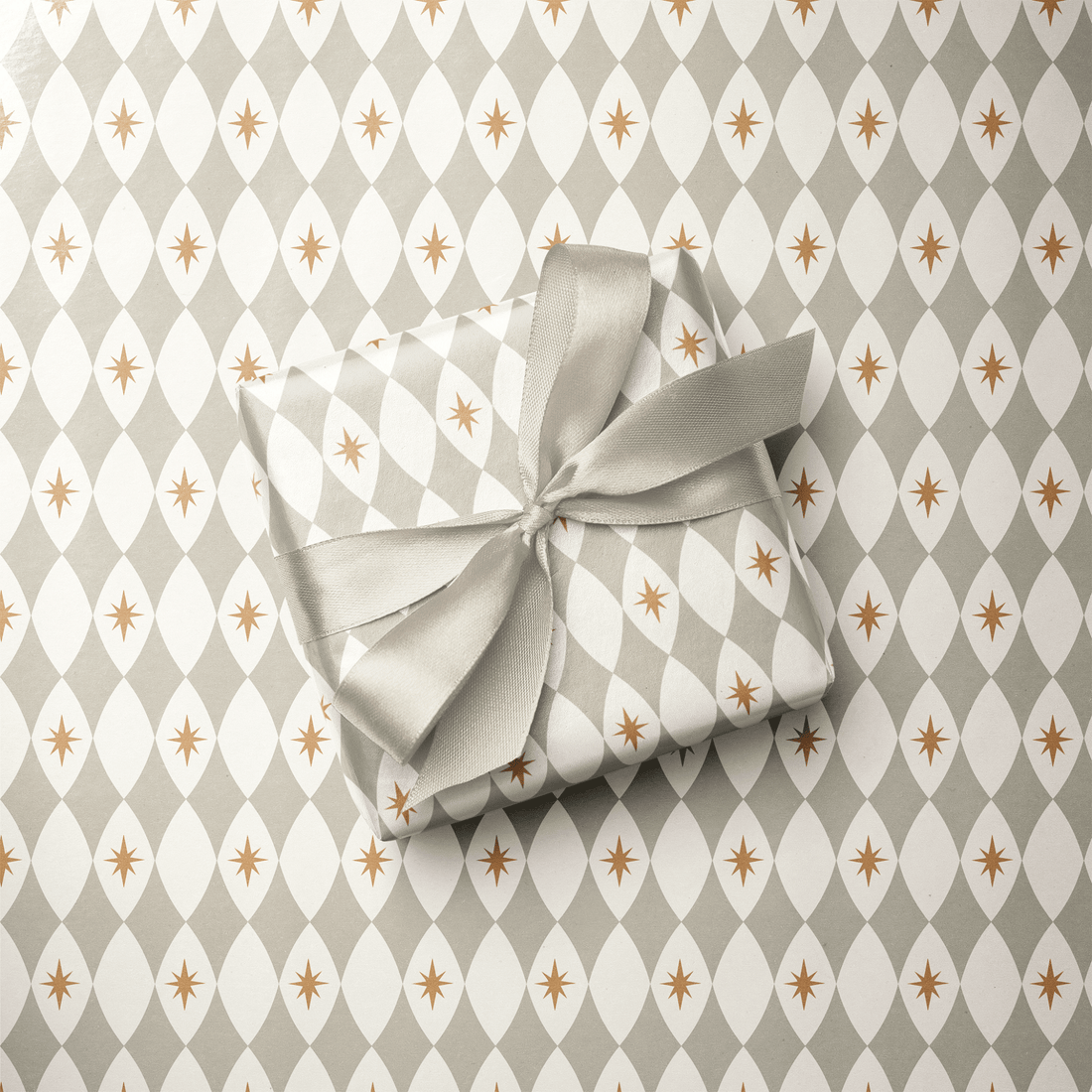 Neutral Christmas Wrapping Paper - Quiet Star - Haus of Wrap