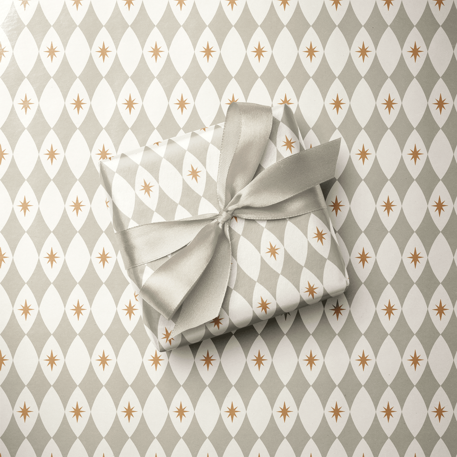Neutral Christmas Wrapping Paper - Quiet Star - Haus of Wrap