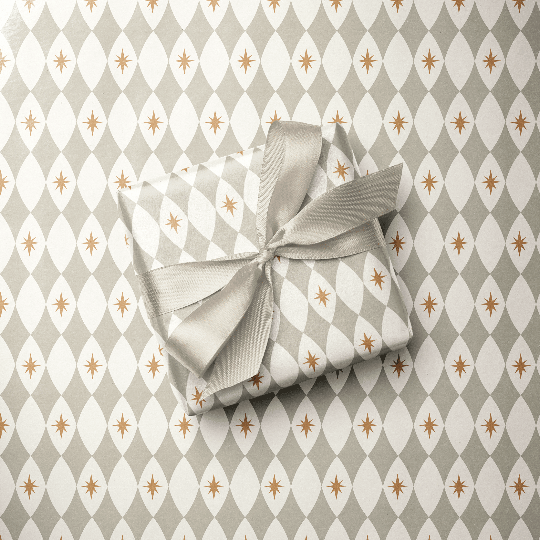 Neutral Christmas Wrapping Paper - Quiet Star - Haus of Wrap