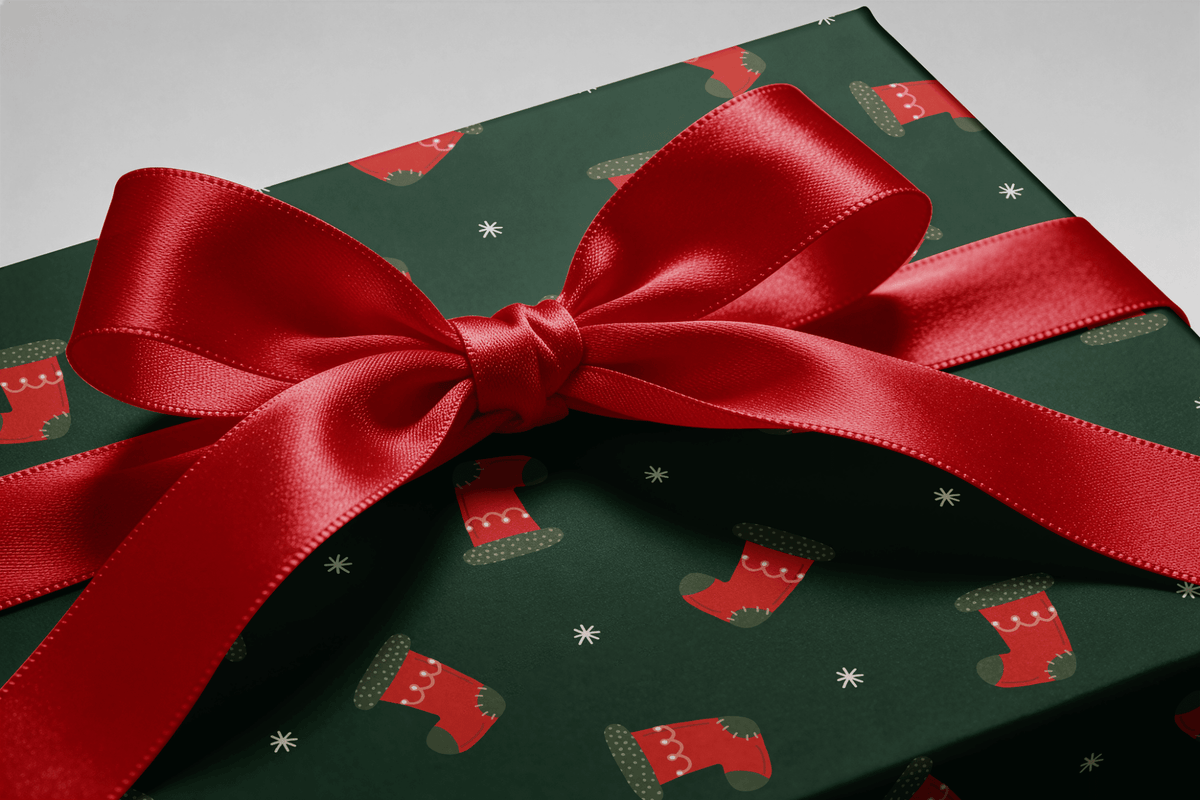Funny Christmas Wrapping Paper - Filled &amp; Thrilled - Haus of Wrap