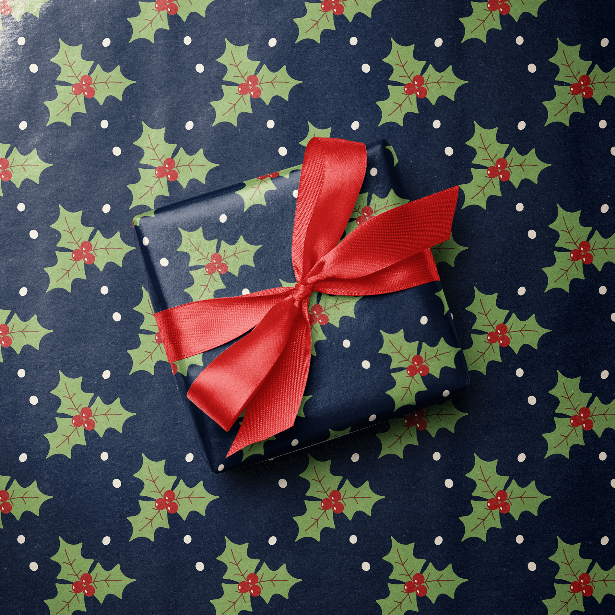 Navy Christmas Wrapping Paper - Winterton - Haus of Wrap
