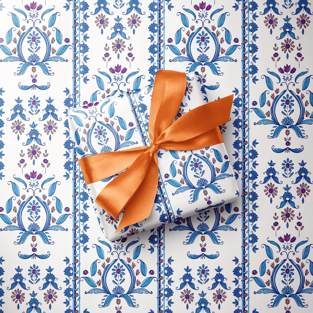 Beautiful Gift Wrapping Paper - Iznik - Haus of Wrap