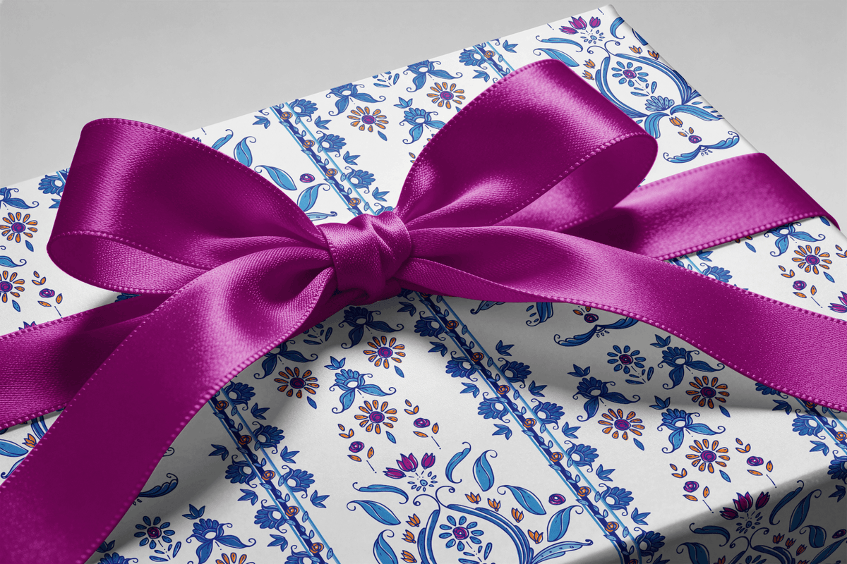 Beautiful Gift Wrapping Paper - Iznik - Haus of Wrap