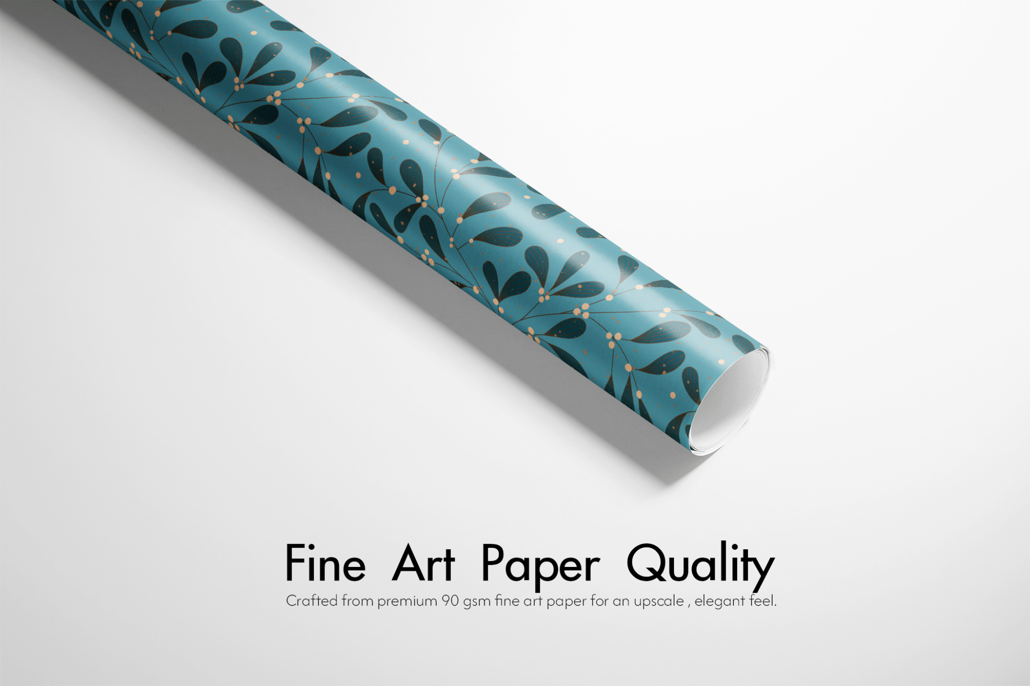 Teal Christmas Wrapping Paper - Under the Bough - Haus of Wrap