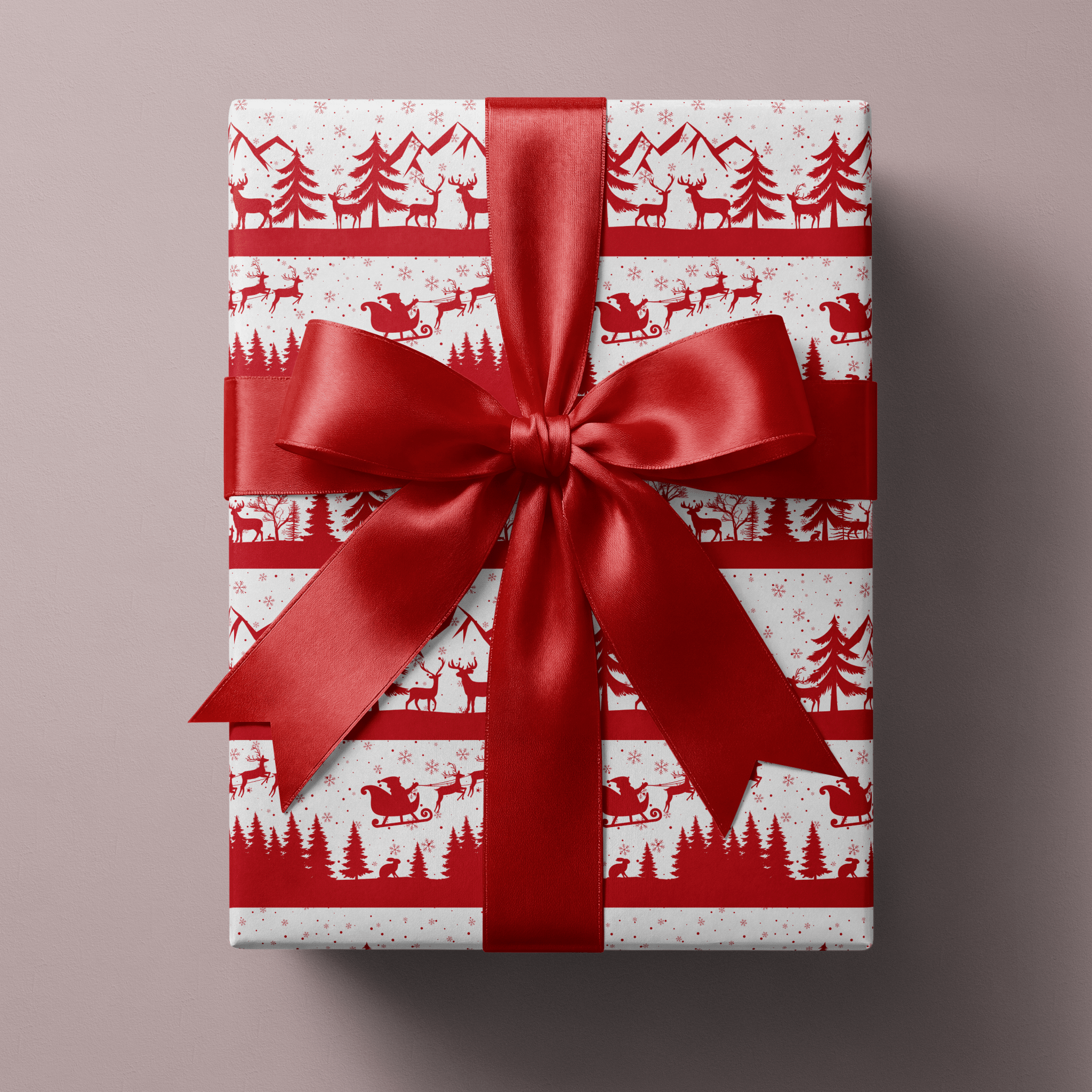 Reindeer Christmas Wrapping Paper - Christmas Eve Run - Haus of Wrap