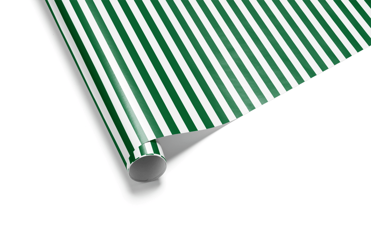 Green Stripe Wrapping Paper - Palm Court - Haus of Wrap