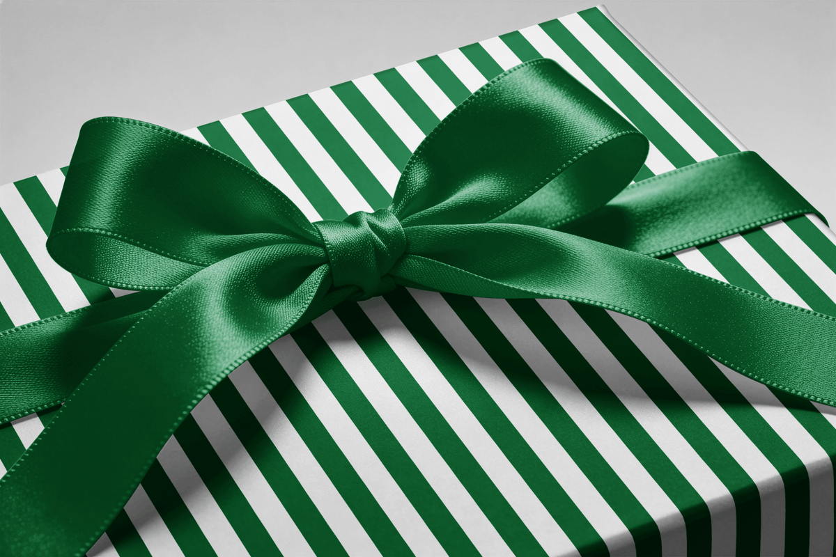 Green Stripe Wrapping Paper - Palm Court - Haus of Wrap