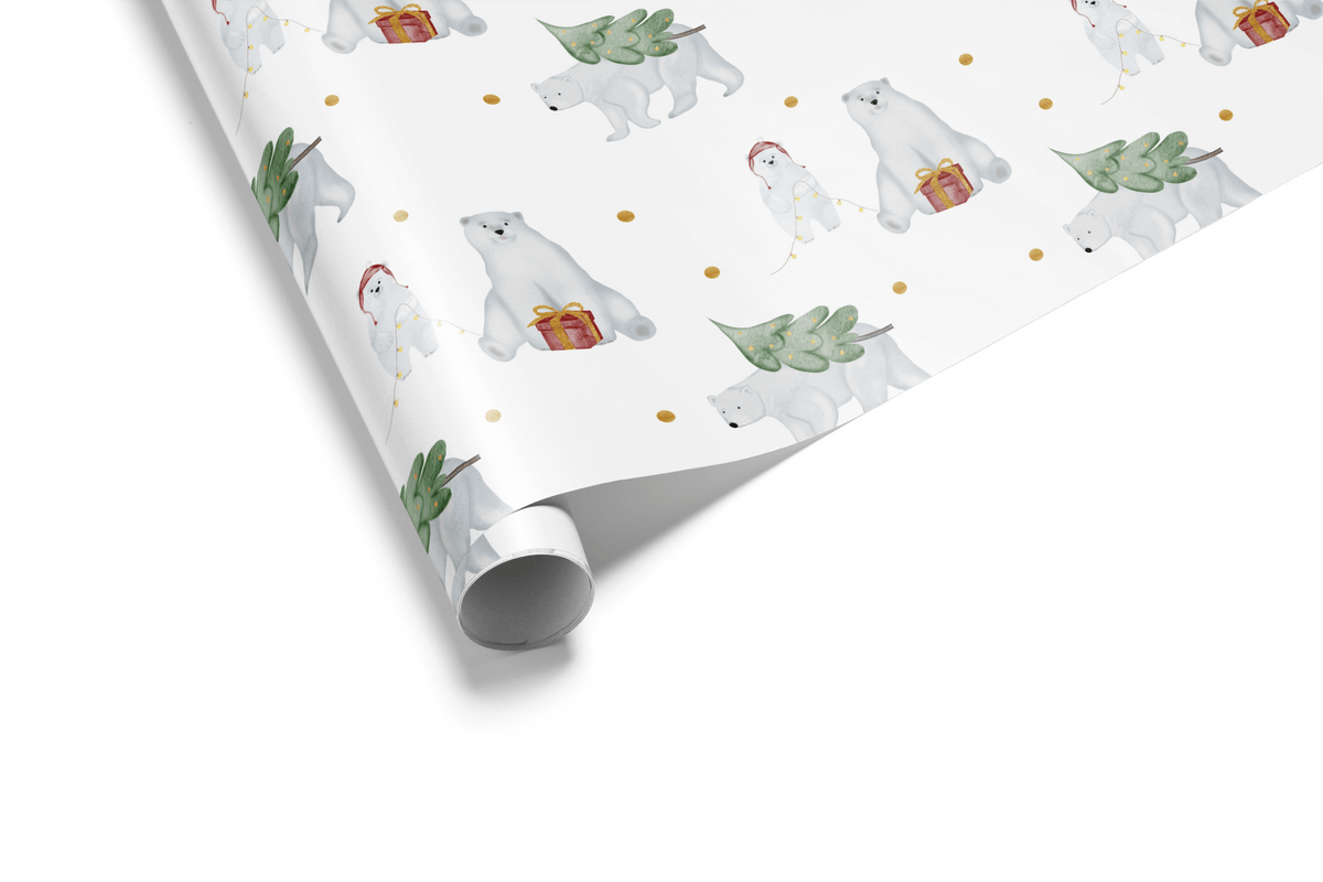 Polar Bear Christmas Wrapping Paper - Beary Christmas - Haus of Wrap