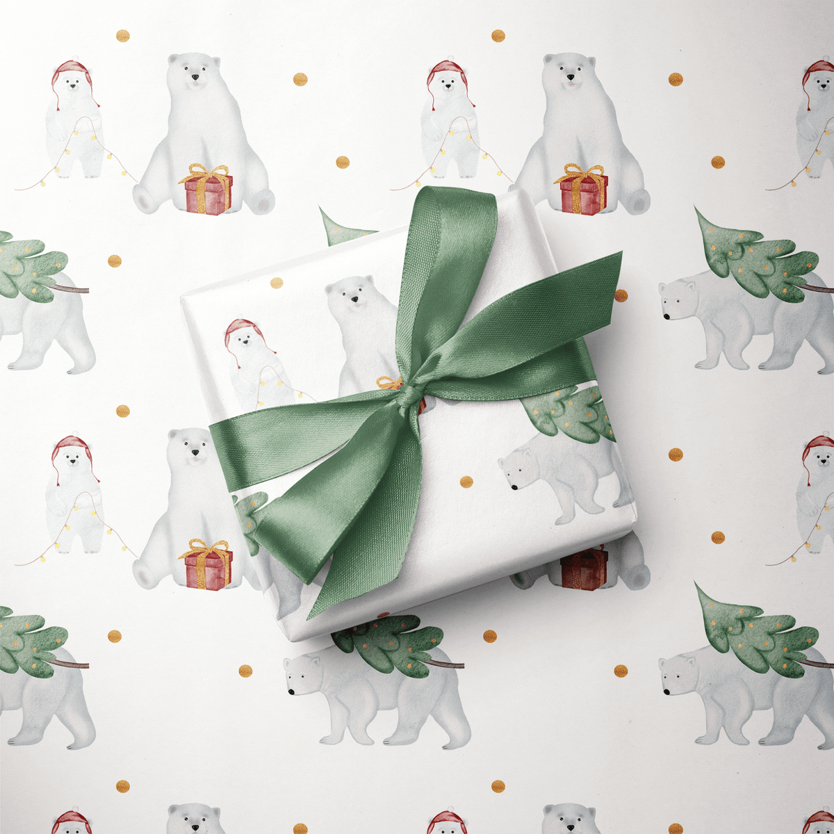 Polar Bear Christmas Wrapping Paper - Beary Christmas - Haus of Wrap