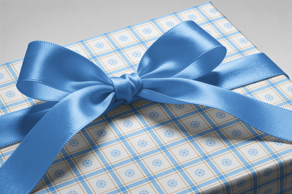 Snowflake Christmas Wrapping Paper - First Frost - Haus of Wrap