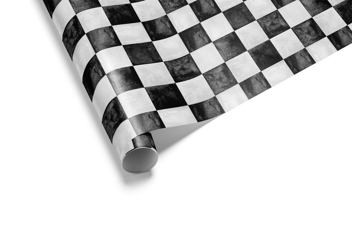 Checkerboard Wrapping Paper - Stone Cold - Haus of Wrap