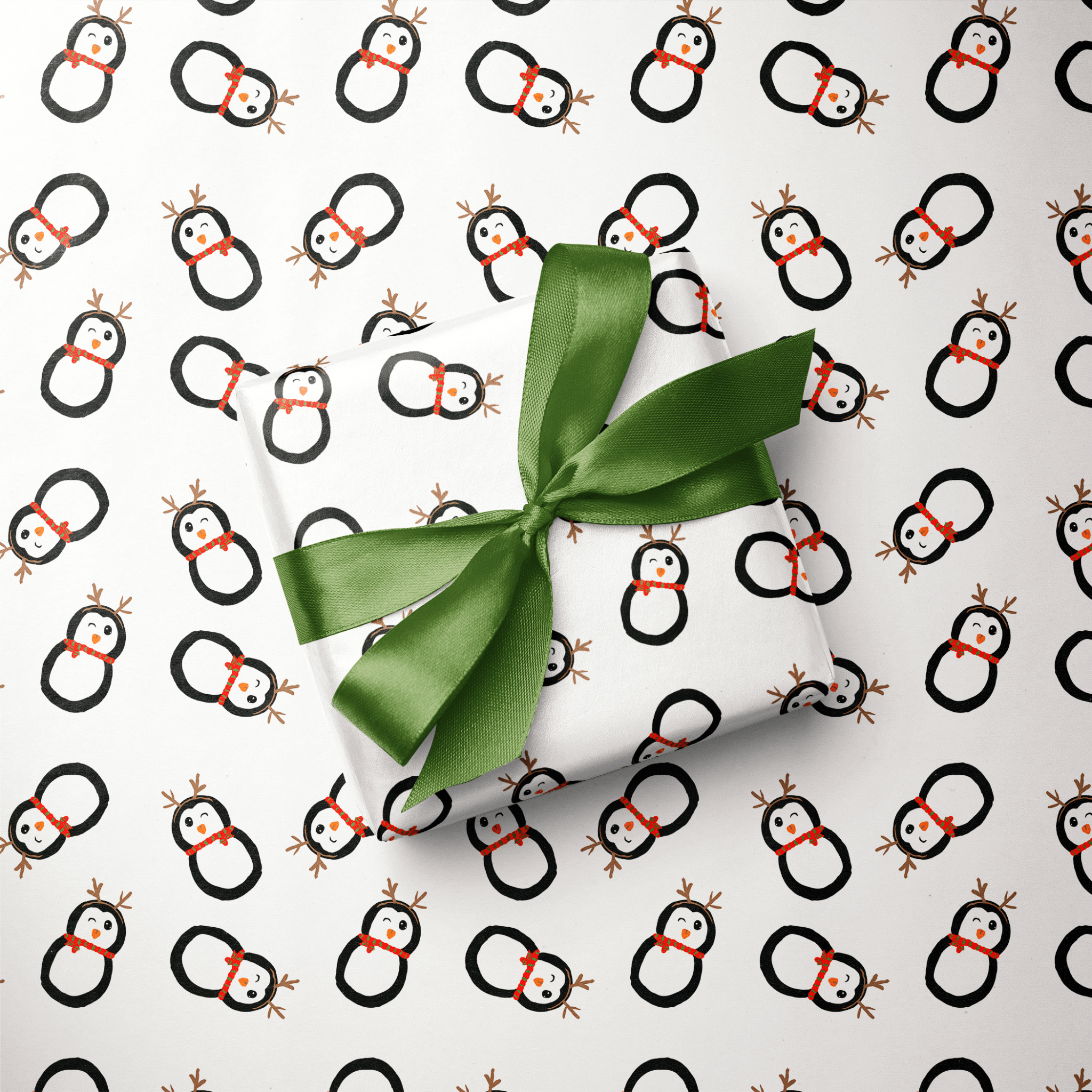 Penguin Christmas Wrapping Paper - Not a Reindeer - Haus of Wrap